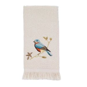 Avanti Gilded Birds Fingertip Towel, Ivory